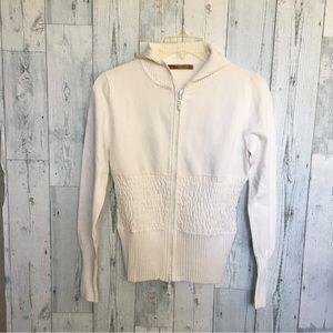 Wwhite fitted hoodie - S